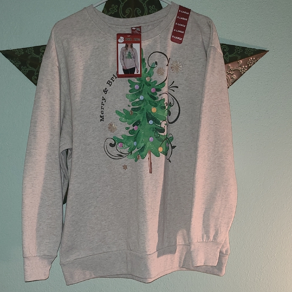 Gray Christmas Tree Sweater